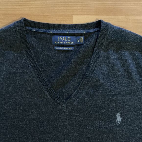 Polo Ralph Lauren Men's Sweater Size L  V-Neck Washable Merino Wool - Picture 4 of 10